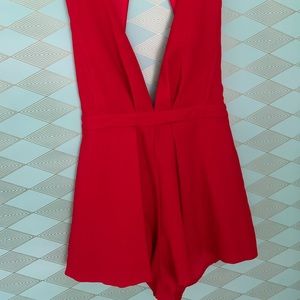 Red low v romper! SUPER CUTE